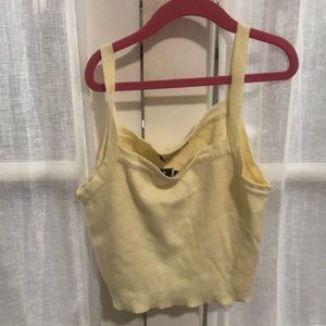 brandy melville yellow knit cropped tank top